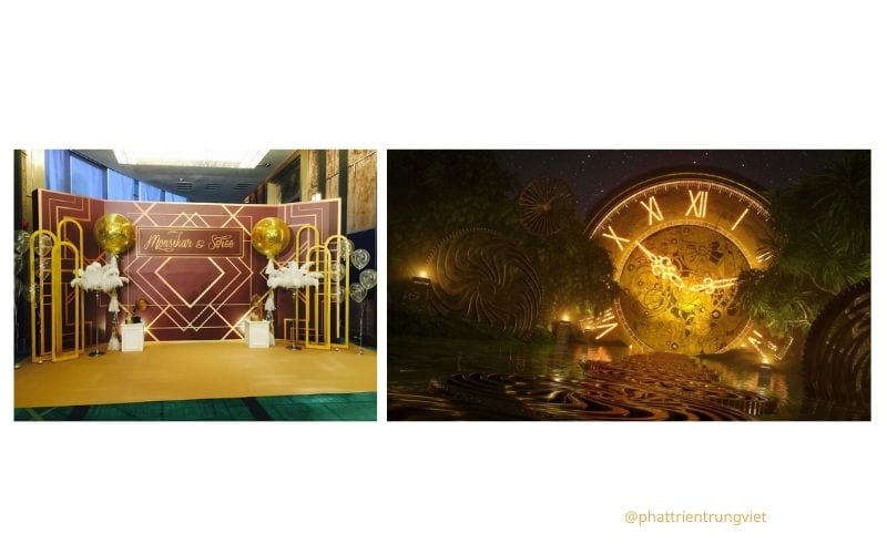 Backdrop Year End Party Retro/Vintage